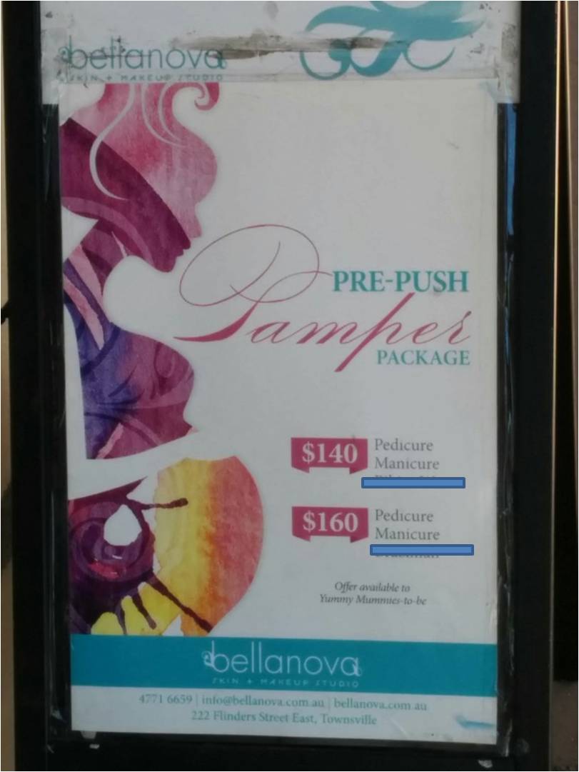 Branding and speaking techniques on a sandwich board